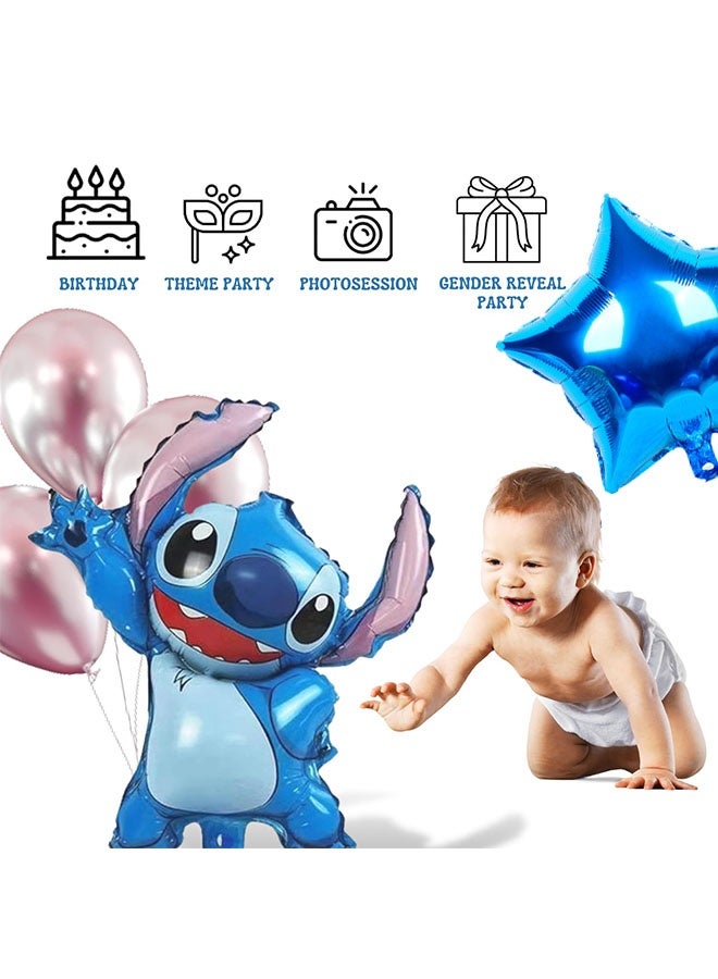 Lilo & Stitch 5 piece Stitch shaped aluminum film balloon decoration set - Image 4
