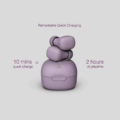 FINGERS SizeZero Pods2 World's Tiniest TWS Earbuds with 15-Hour Total Playtime, Quick Charge of 10 mins for 2-Hour Playtime, Built-in Mic with SNC™ Technology for Clear Calls (Lilac) - Image 5