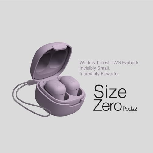 FINGERS SizeZero Pods2 World's Tiniest TWS Earbuds with 15-Hour Total Playtime, Quick Charge of 10 mins for 2-Hour Playtime, Built-in Mic with SNC™ Technology for Clear Calls (Lilac) - Image 2