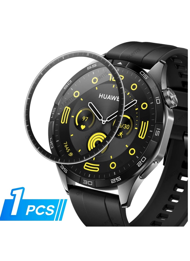 HEXABEX - Huawei Watch GT5 46MM/GT4 46MM Screen Protector, Full Cover 3D Curved Screen Protector for Huawei Watch GT5 46MM/GT4 46MM Black/Clear - Image 1