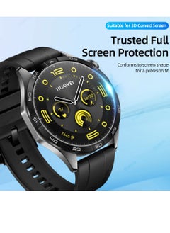 HEXABEX Huawei Watch GT5 46MM/GT4 46MM Screen Protector, Full Cover 3D Curved Screen Protector for Huawei Watch GT5 46MM/GT4 46MM Black/Clear  - Image 3