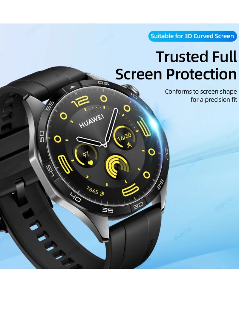HEXABEX - Huawei Watch GT5 46MM/GT4 46MM Screen Protector, Full Cover 3D Curved Screen Protector for Huawei Watch GT5 46MM/GT4 46MM Black/Clear - Image 1