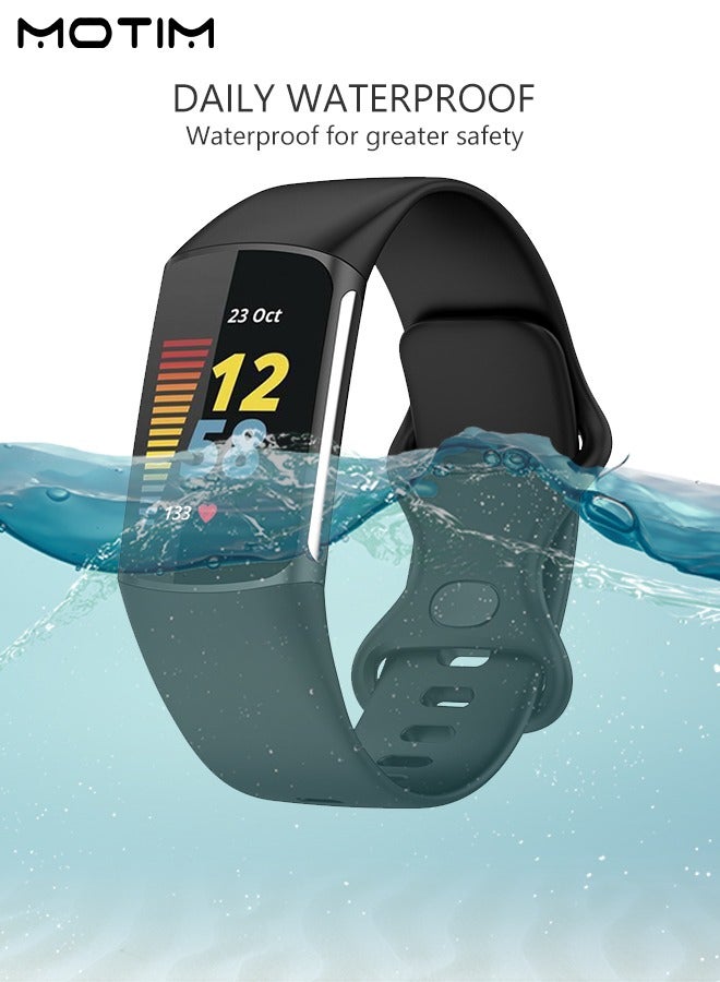 Motim 3 Pack Silicone Replacement Strap for Fitbit Charge 6/Fitbit Charge 5 M/L, Sport Watchband Accessories for Fitbit Charge 6/5 Band  - Image 3
