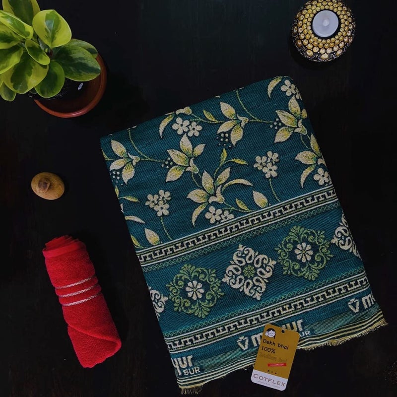 COTFLEX Original Solapur Chaddar Queen Bed Cotton Blanket Mor Pankhi - Image 2