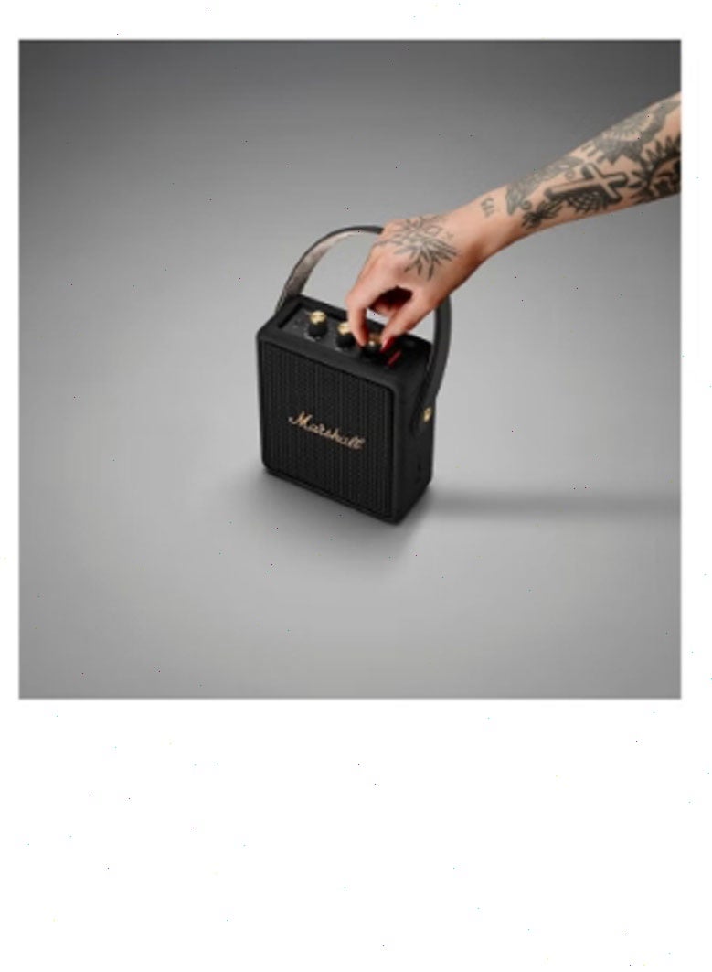 Marshall Stockwell II Portable Bluetooth Speaker, Black and Brass - Image 2