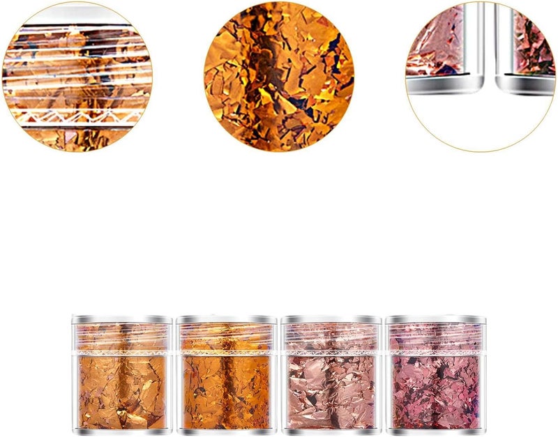 4Pcs Nail Foil for Creative Nail Art, 3D Charms and Decorations, Rose Gold - Image 3