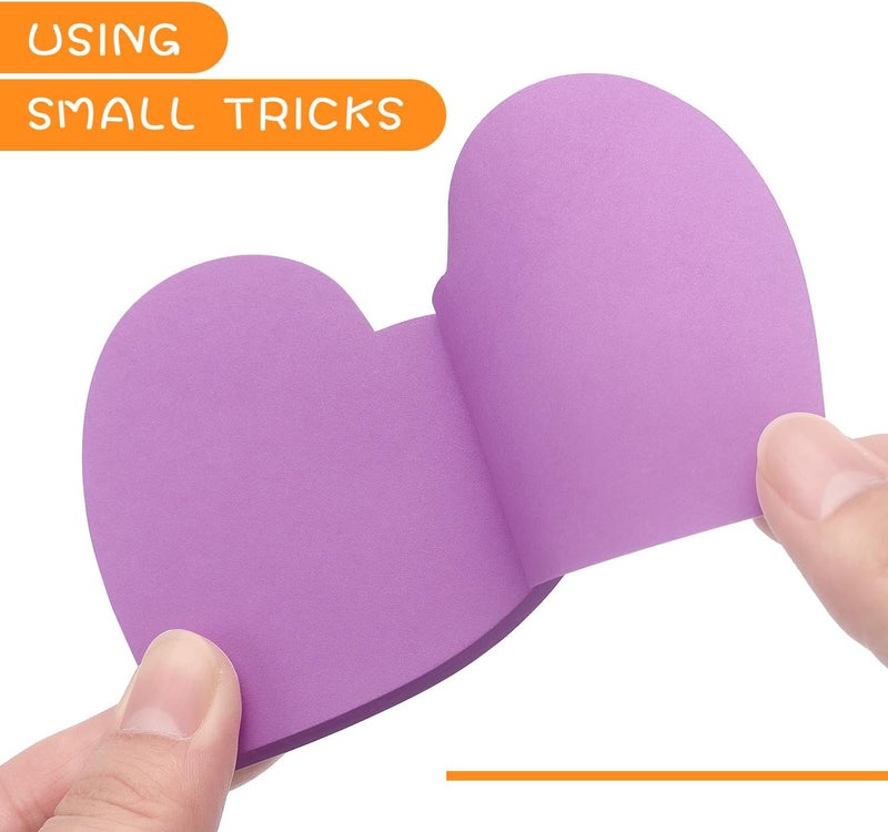 SIMONA Heart Shape Sticky Notes 8 Color Bright Colorful Sticky Pad 75 Sheets/Pad Self-Sticky Note Pads - Image 4