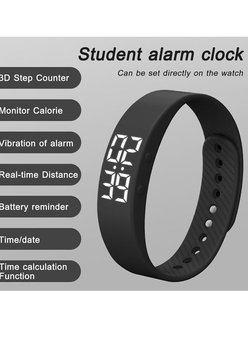 Captaintech Digital Sports Watch Fitness Tracker without Smartphone No Bluetooth APP USB Charge Pedometer Wristwatch Suitable for Mens Womens High School Students Teenagers Teens - Image 4