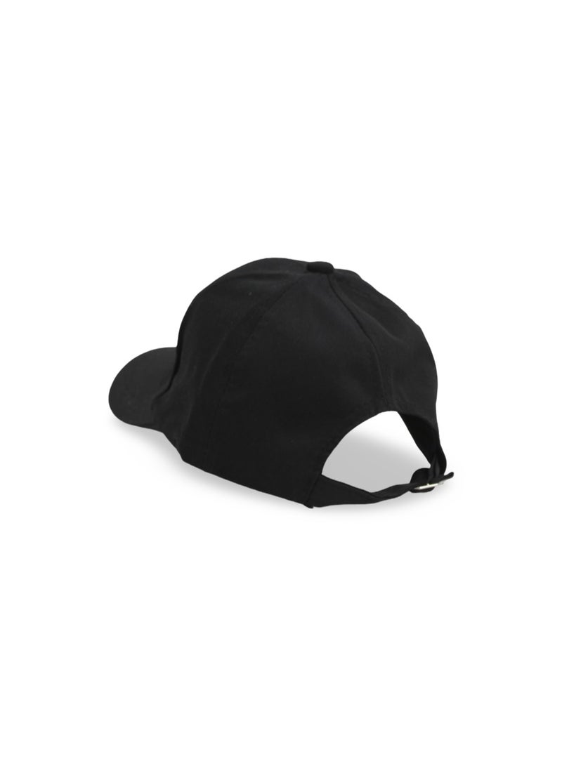 Fancy Girls Cotton Cap –  Black with Heart Embroidery - Image 3