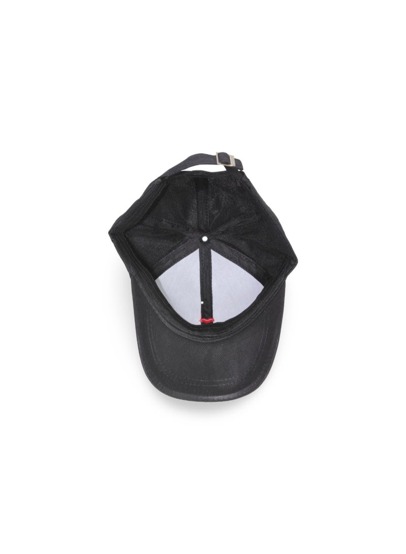Fancy Girls Cotton Cap –  Black with Heart Embroidery - Image 2