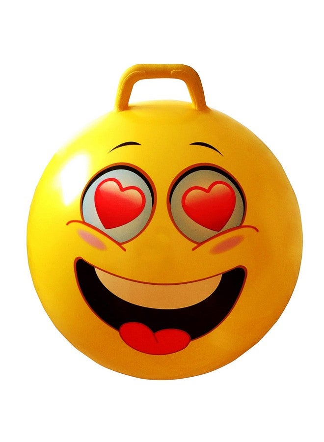AppleRound Hippity Hoppity Jumping Ball with Ball Pump, Bouncy Ball with Handle, 20in/50cm Diameter for Age 7-9, Kangaroo Bouncer, Space Hopper Ball with Handle for Children, Printed Design (Heart) - Image 1