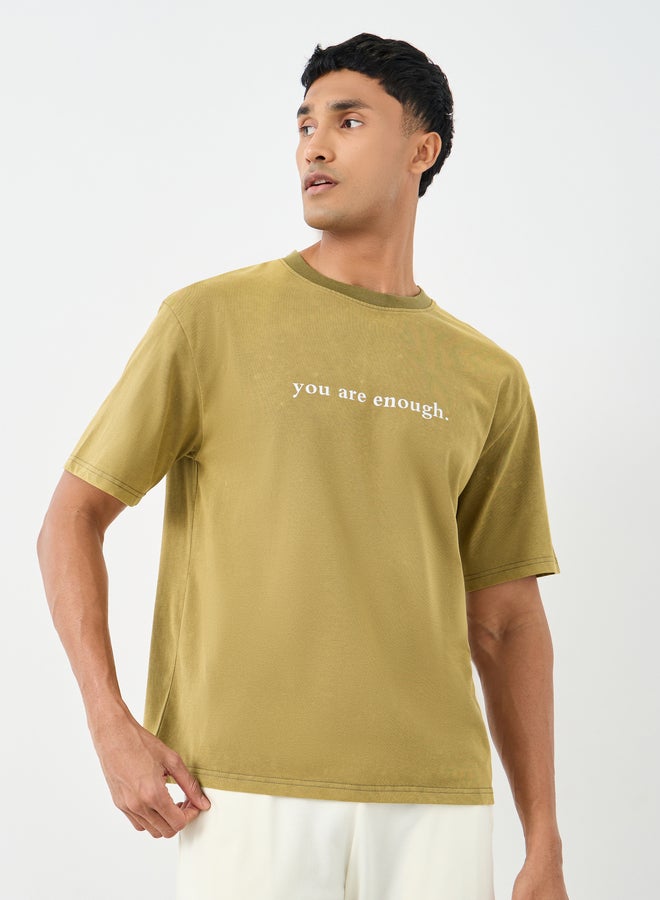 Styli Acid Washed Slogan Back Print Oversized T-Shirt - Image 3