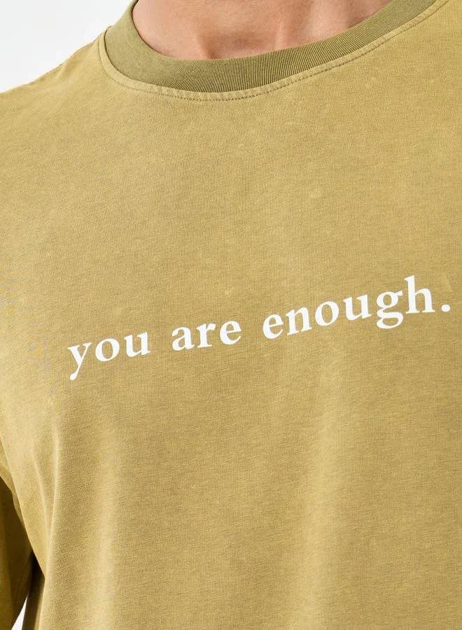 Styli Styli Acid Washed Slogan Back Print Oversized T-Shirt