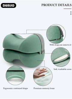 DUNISO Leg and Knee Foam Support Pillow for Side Sleepers,Memory Foam Pillow Knee Pillows for Hip Pain, Lower Back Pain Relief, Side Sleeper Pillows for Adults, Leg Pillow with Washable Cover  - Image 2
