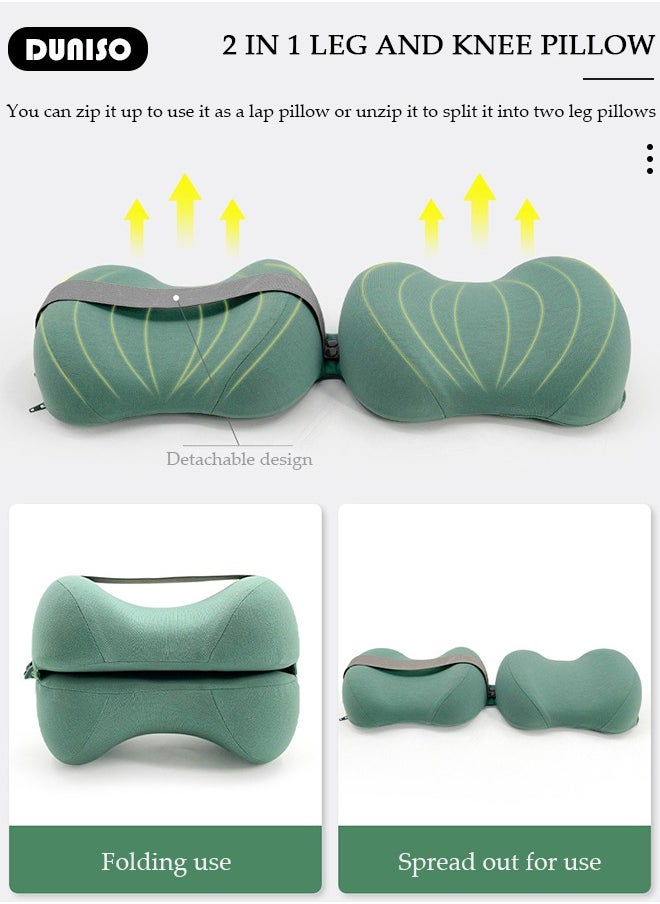 DUNISO - Leg and Knee Foam Support Pillow for Side Sleepers,Memory Foam Pillow Knee Pillows for Hip Pain, Lower Back Pain Relief, Side Sleeper Pillows for Adults, Leg Pillow with Washable Cover - Image 1