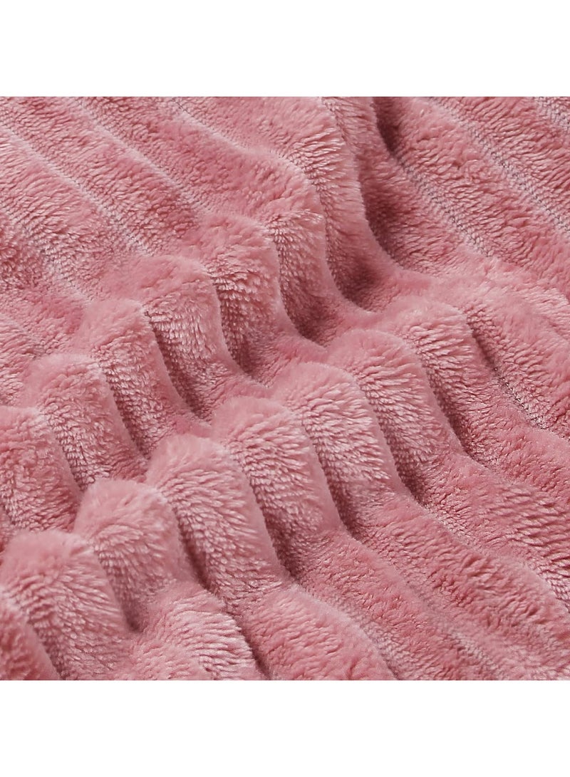 T G H Striped Flannel Fleece Blanket Plush Throw Blanket Super Soft Blanket King Size(220x240) For Bed and Sofas Luxurious Warm and Comfortable - Image 3