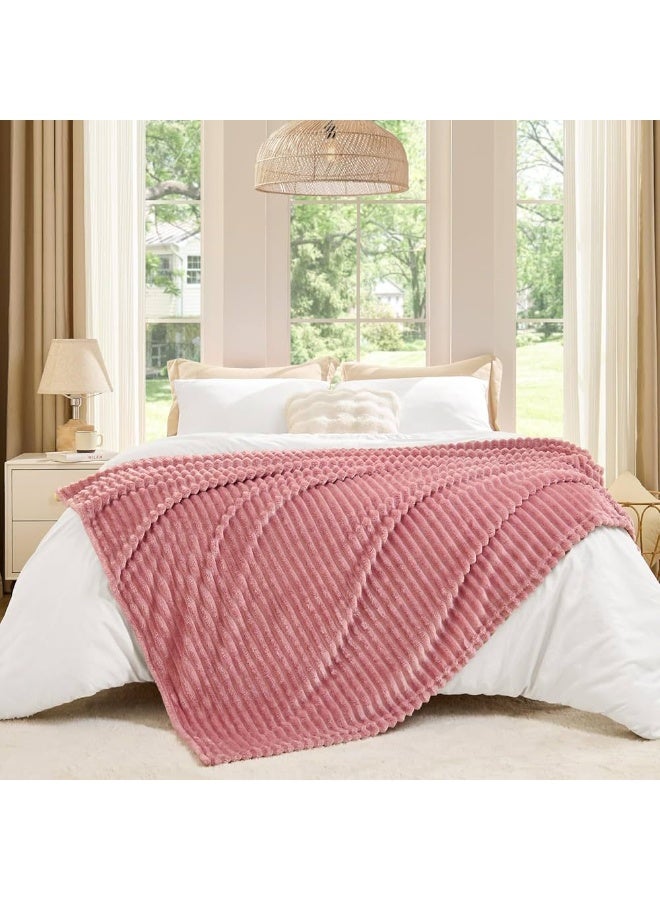 T G H Striped Flannel Fleece Blanket Plush Throw Blanket Super Soft Blanket King Size(220x240) For Bed and Sofas Luxurious Warm and Comfortable - Image 2
