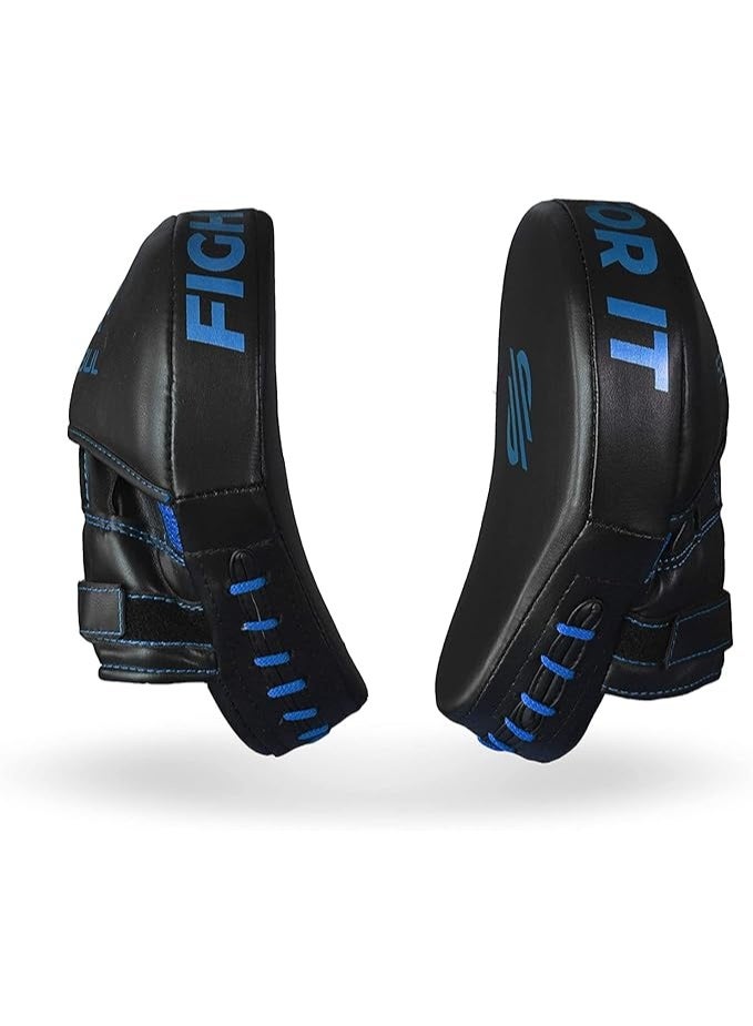 Sanabul  Essential Curved Punching Mitts For Boxing And Mma | Ultimate Boxing Mitts & Pads Training Gear For Athletes | High-Performance Focus Mitts Muay Thai Pads For Sparring & Training Boxing Pads - Black/Blue - Image 4