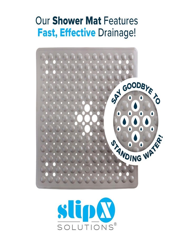 SlipX Solutions Essential Square Shower Mat, 21"x21", Grippy Textured Surface, 25% Stronger Suction Cups, Non-Slip Shower Floor Mat for Bathers of All Ages, Fits Standard Shower Stalls & Tubs, Tan - Image 4