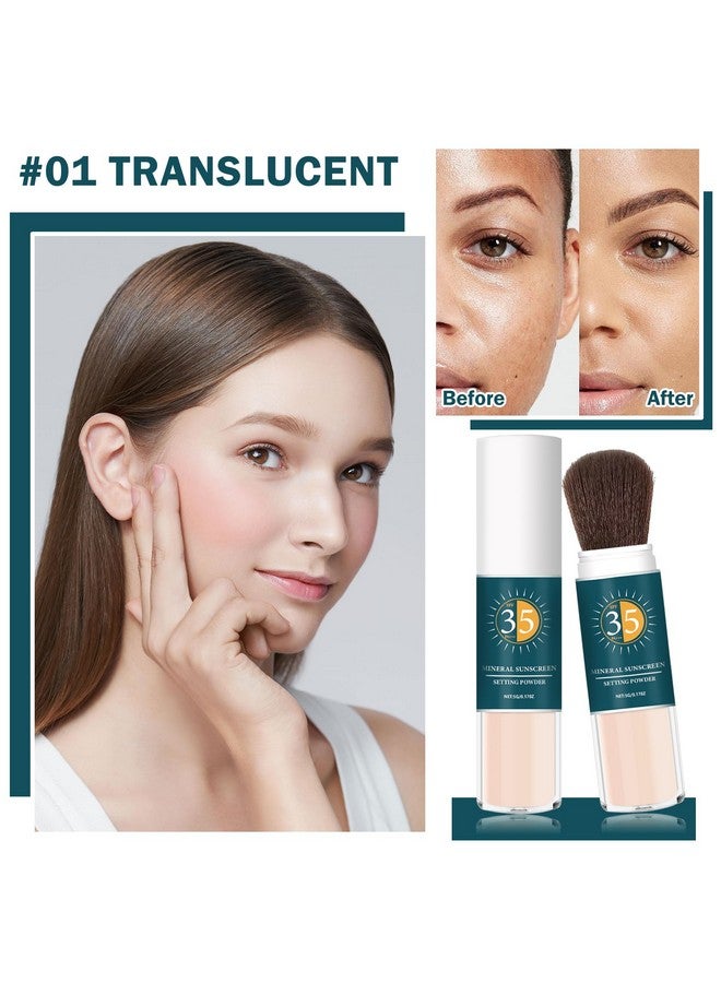 QIUFSSE Mineral Sunscreen Powder SPF Powder for Face Oil Control Long Lasting Sunscreen Powder for Face Natural Light Breathable Translucent Powder Setting Powder Makeup #01 Translucent - Image 2