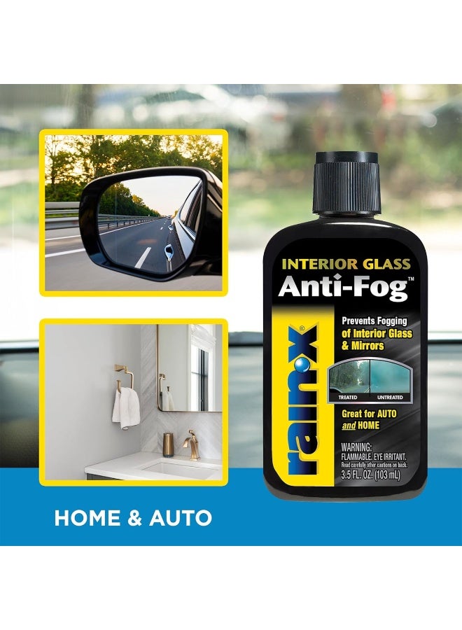 Rain-X Interior Glass Anti Fog Solution 103ml Car Windshield Mirror Defogger Liquid Improves Visibility Prevents Fogging for Auto Home Marine Use - Image 4