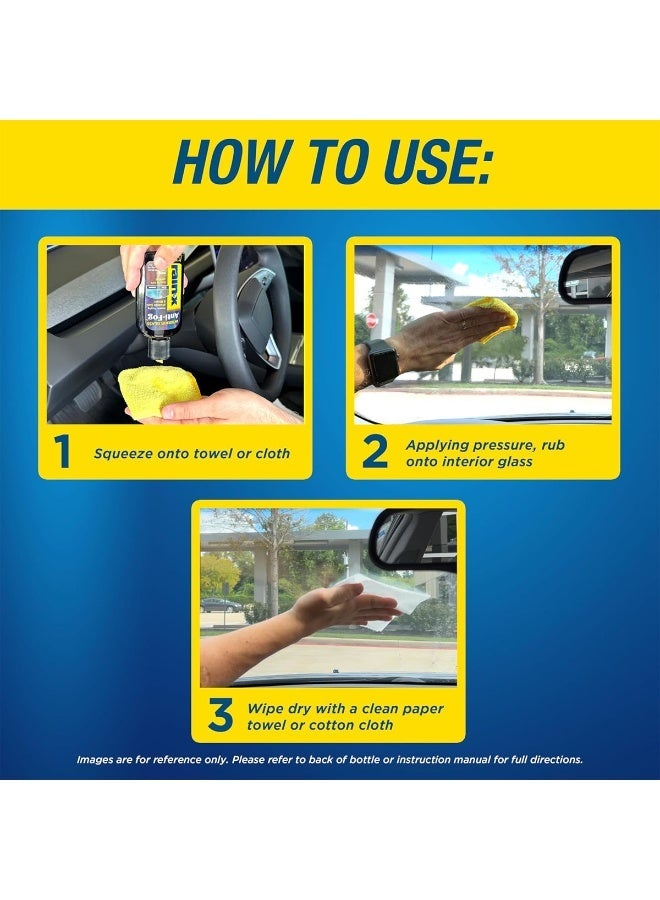 Rain-X Interior Glass Anti Fog Solution 103ml Car Windshield Mirror Defogger Liquid Improves Visibility Prevents Fogging for Auto Home Marine Use - Image 3