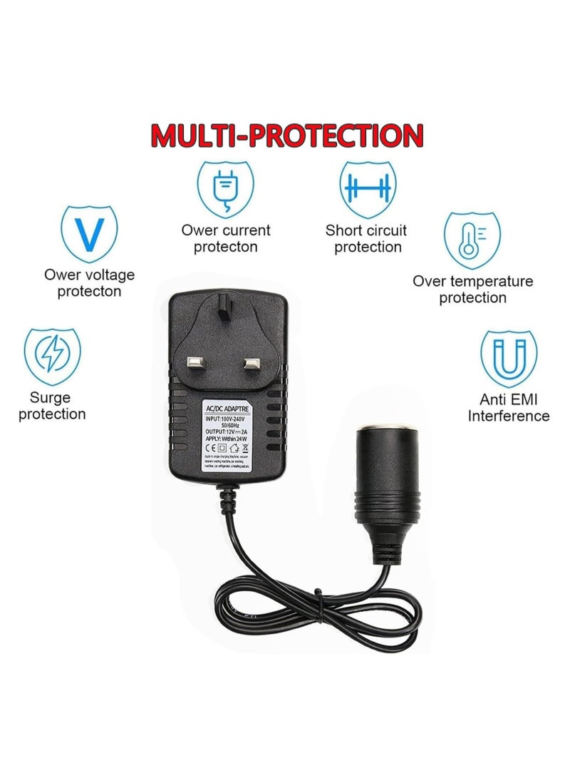 KOWVOWZ Car Power Inverters Car Plug Adapter 2A 240V AC Mains to 12V DC Car Converter Cigarette Lighter Socket Voltage Converter Power Adapter Power UK Plug - Image 5