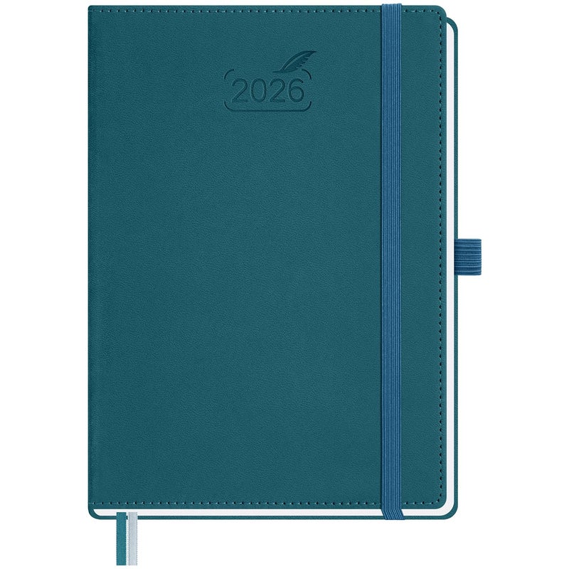 BEZEND 2026 Planner Weekly and Monthly (6" x 8.5") Daily Calendar with Hourly Timeslots & Tabs (Jan-Dec) Note & Expenses, Pen Holder, Inner Pocket, Vegan Leather Hardcover - Dark Green - Image 1