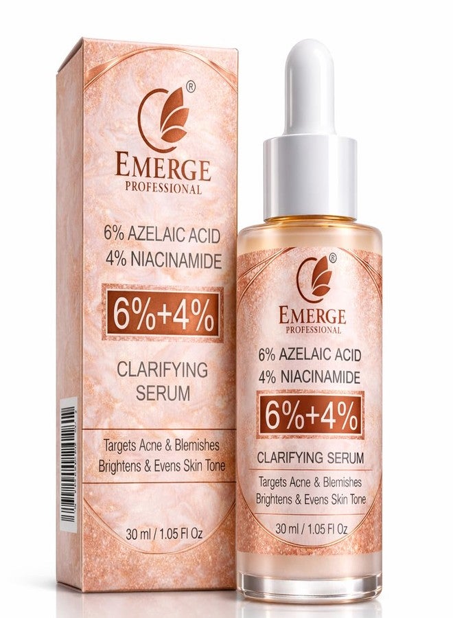 Emerge Professional 6% Azelaic Acid + 4% Niacinamide Clarifying Face Serum for Acne & Blemish Control, Brightening & Even Skin Tone - 30 ml - Image 1
