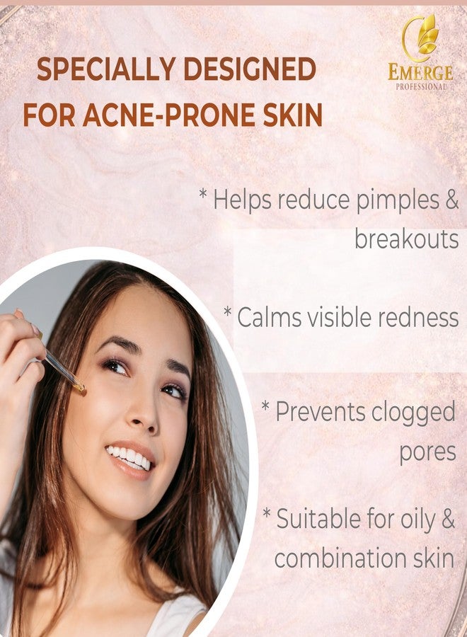 Emerge Professional 6% Azelaic Acid + 4% Niacinamide Clarifying Face Serum for Acne & Blemish Control, Brightening & Even Skin Tone - 30 ml - Image 3