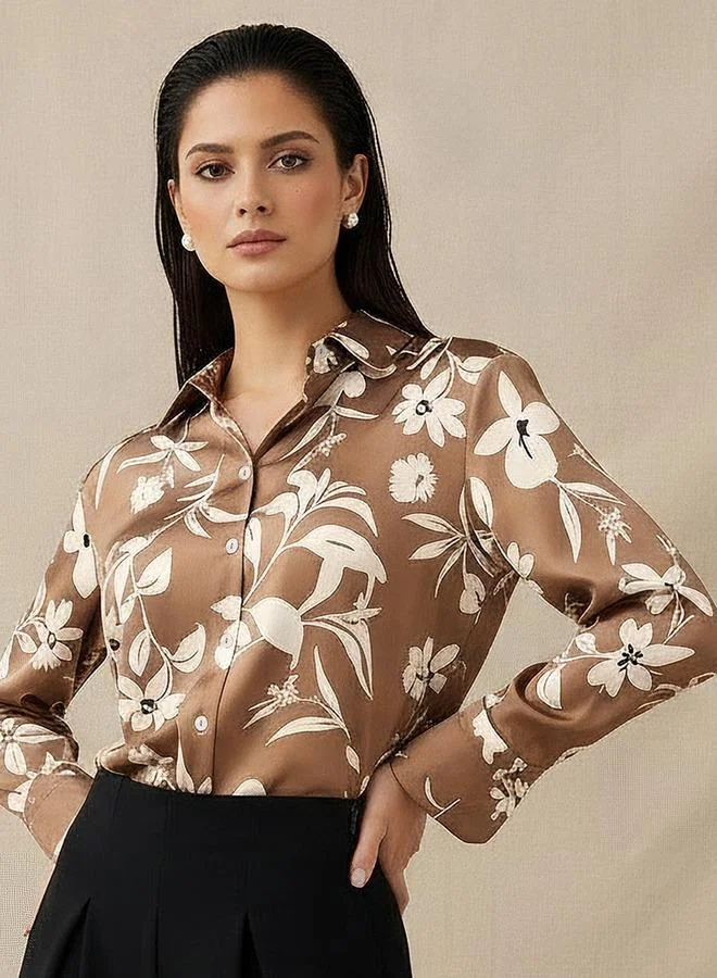 Splash FAV Floral Print Regular Fit Shirt with Collar