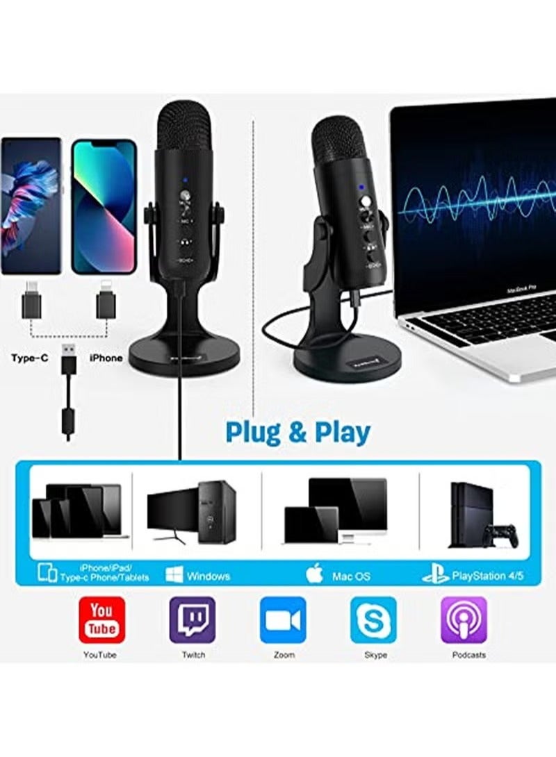 Jmary PW8 Professional Metal Voice Recording USB Condenser Microphone – Studio, Podcast & Gaming Microphone - Image 3