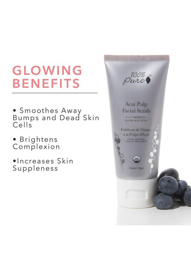 100 % Pure Acai Pulp Facial Scrub, Exfoliating, Organic Face Wash (2 Fl Oz) - Image 3