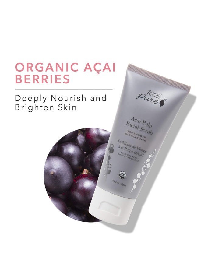 100 % Pure Acai Pulp Facial Scrub, Exfoliating, Organic Face Wash (2 Fl Oz) - Image 4
