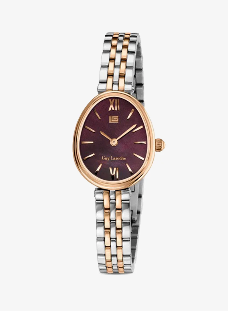 Lauren Brown Dial Stainless Steel Bracelet Analog Watch for Women, 26mm