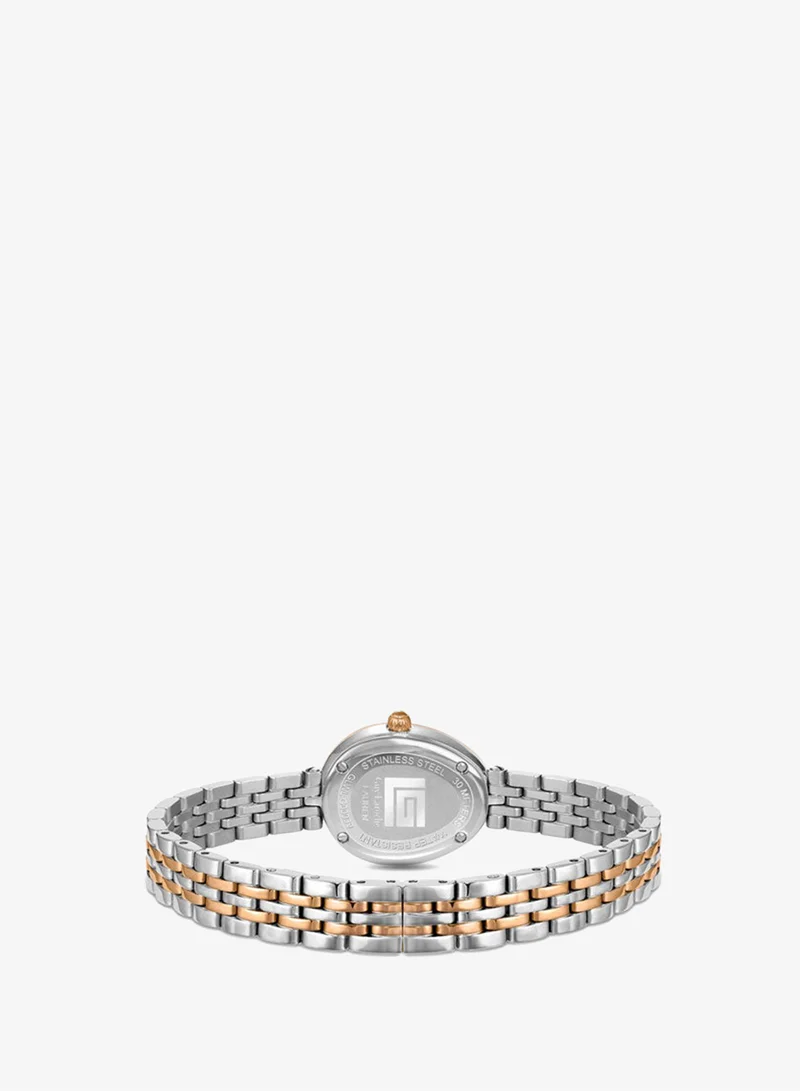 Guy Laroche Silver/Rose Gold Lauren Brown Dial Stainless Steel Bracelet Analog Watch for Women, 26mm for Women | Best Price UAE