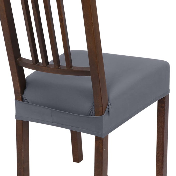 DINING CHAIR SEAT COVERS SET OF 4 STRETCH REMOVABLE CHAIR COVERS FOR DINING CHAIRS KITCHEN CHAIR COVERS PROTECTORPURE GREY