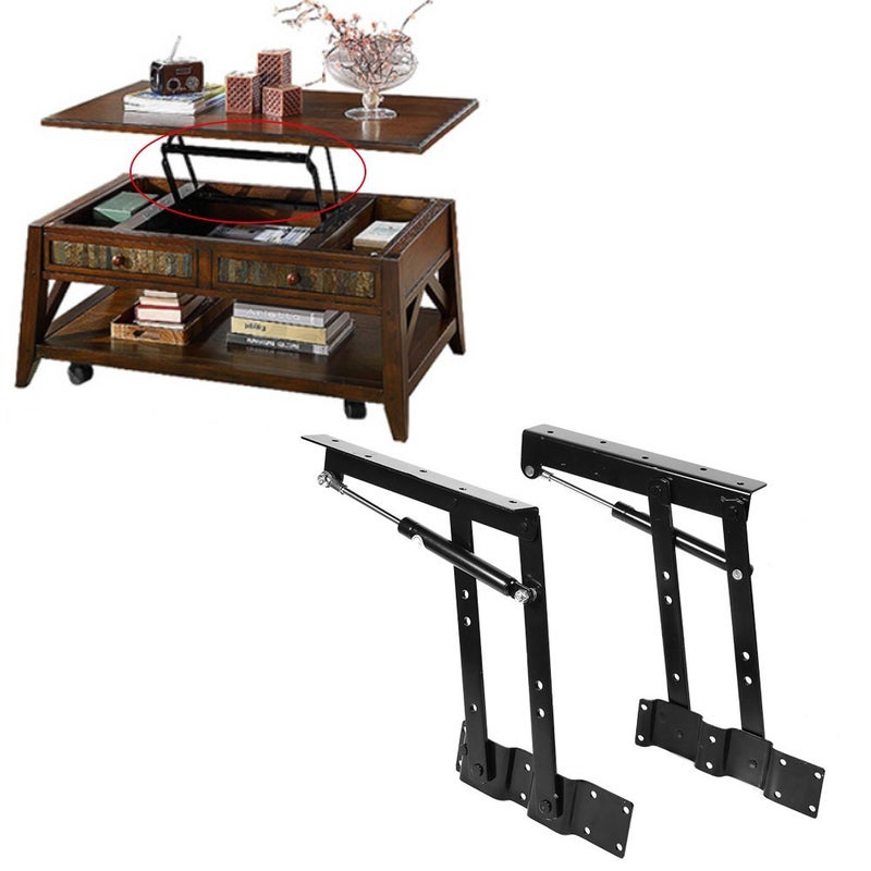 Liineparalle 1 Pair Folding Lift up Top Furniture Hinge Practical Lift Up Coffee Table Mechanism Hardware Fitting Hinge Spring Standing Desk Frame  - Image 3