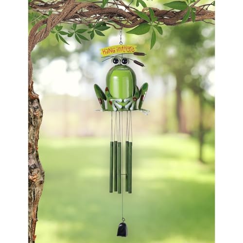 Sunset Vista Designs Happy Frog Wind Chime, 36", Green - Image 2