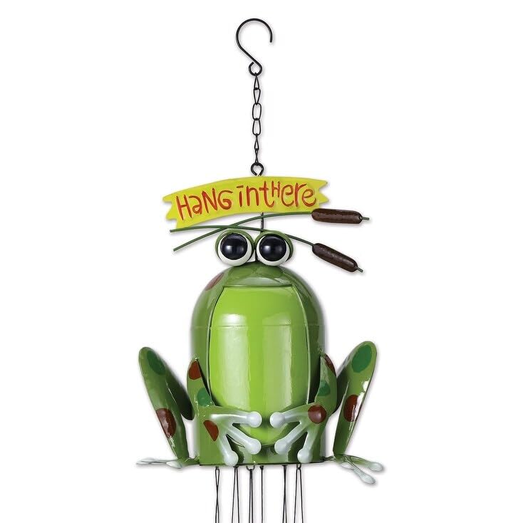 Sunset Vista Designs Happy Frog Wind Chime, 36", Green - Image 3