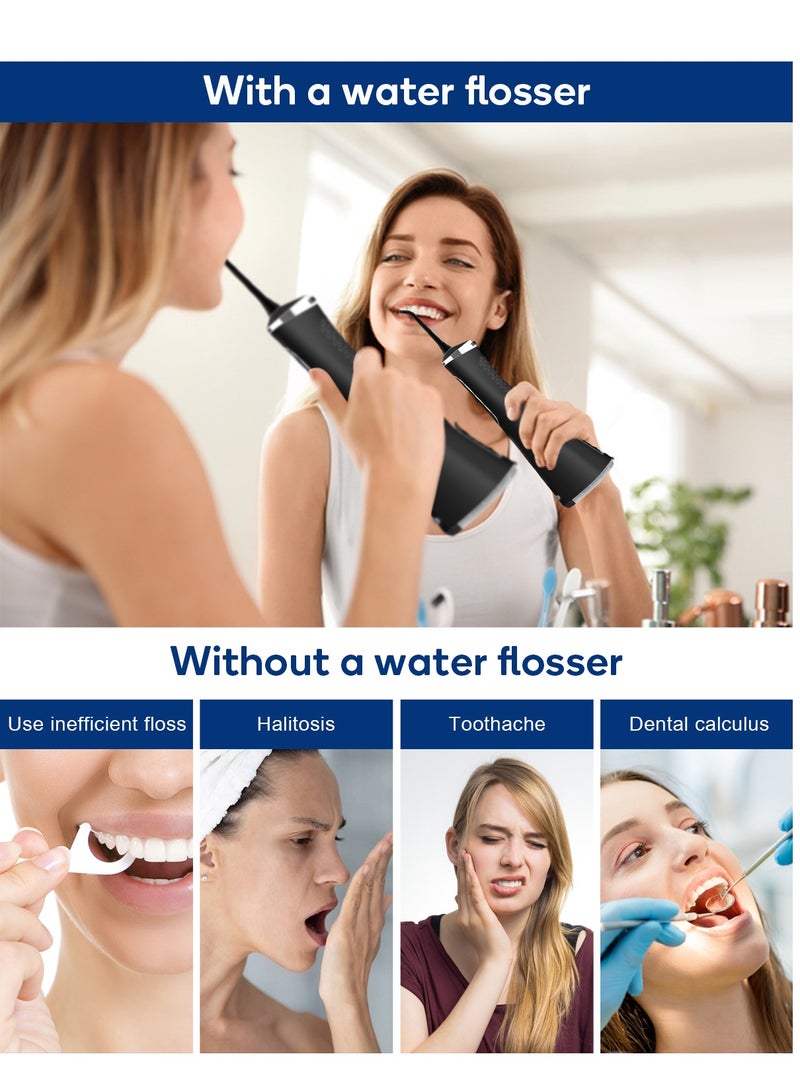 MySmile LP211 Cordless Advanced Water Flosser for Teeth 5 Cleaning Modes Rechargeable Power Dental Flosser 8 Replacement Jet Tips IPX 7 Waterproof Dental Irrigador with Travel Storage Pouch (Black) - Image 5