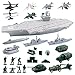 deAO Aircraft Carrier Toy with Scale Model Warplanes Warships Military Vehicles Battleship Helicopter Planes Trucks Tank Army Men Toys for Kids Boys Girls 18 Inches - Image 4