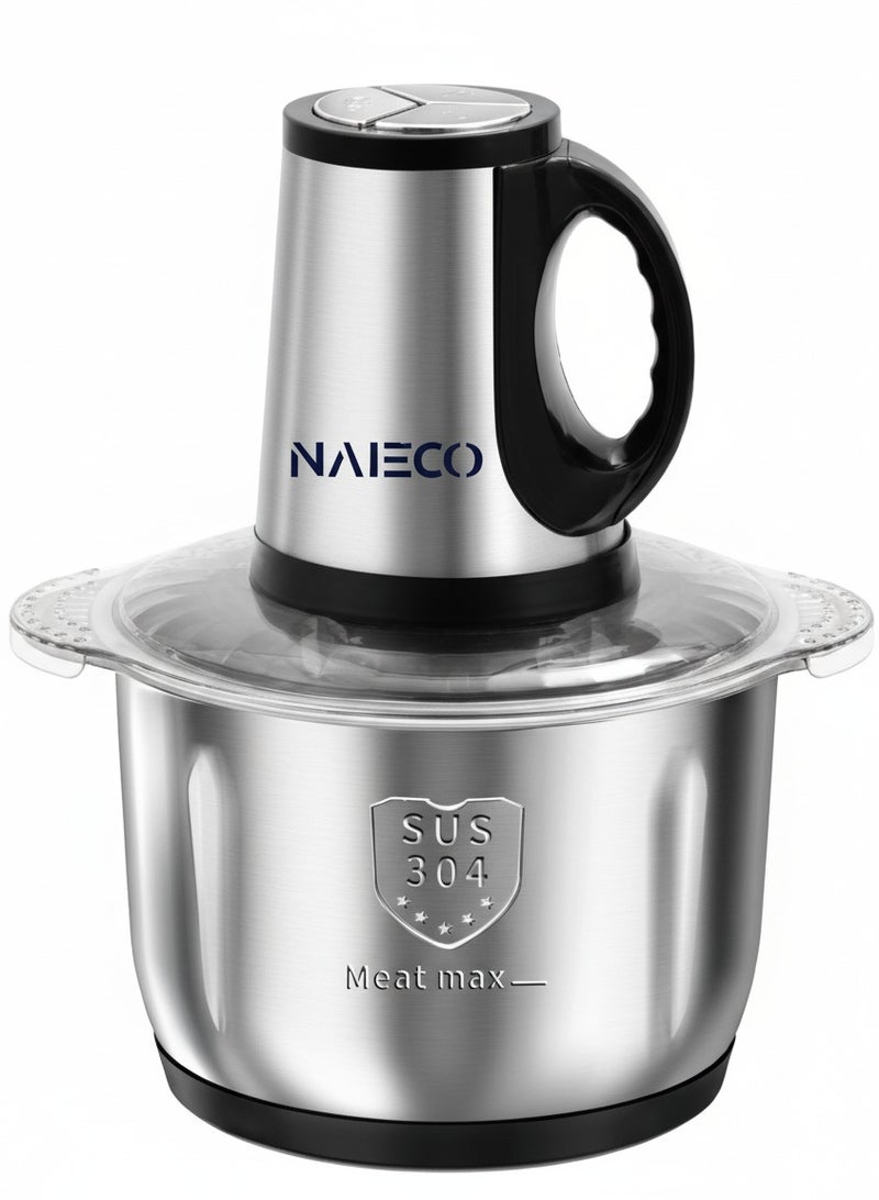 NAIECO Multi-Function food chopper,3 L Bowl, Blade,Easy to clean,Food Processor 3L Stainless Steel Meat Blender Food Chopper for Meat, Meat Mincer with Stainless Steel 4 Blades - Image 5