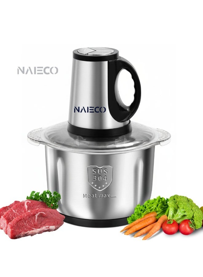 NAIECO Multi-Function food chopper,3 L Bowl, Blade,Easy to clean,Food Processor 3L Stainless Steel Meat Blender Food Chopper for Meat, Meat Mincer with Stainless Steel 4 Blades - Image 1