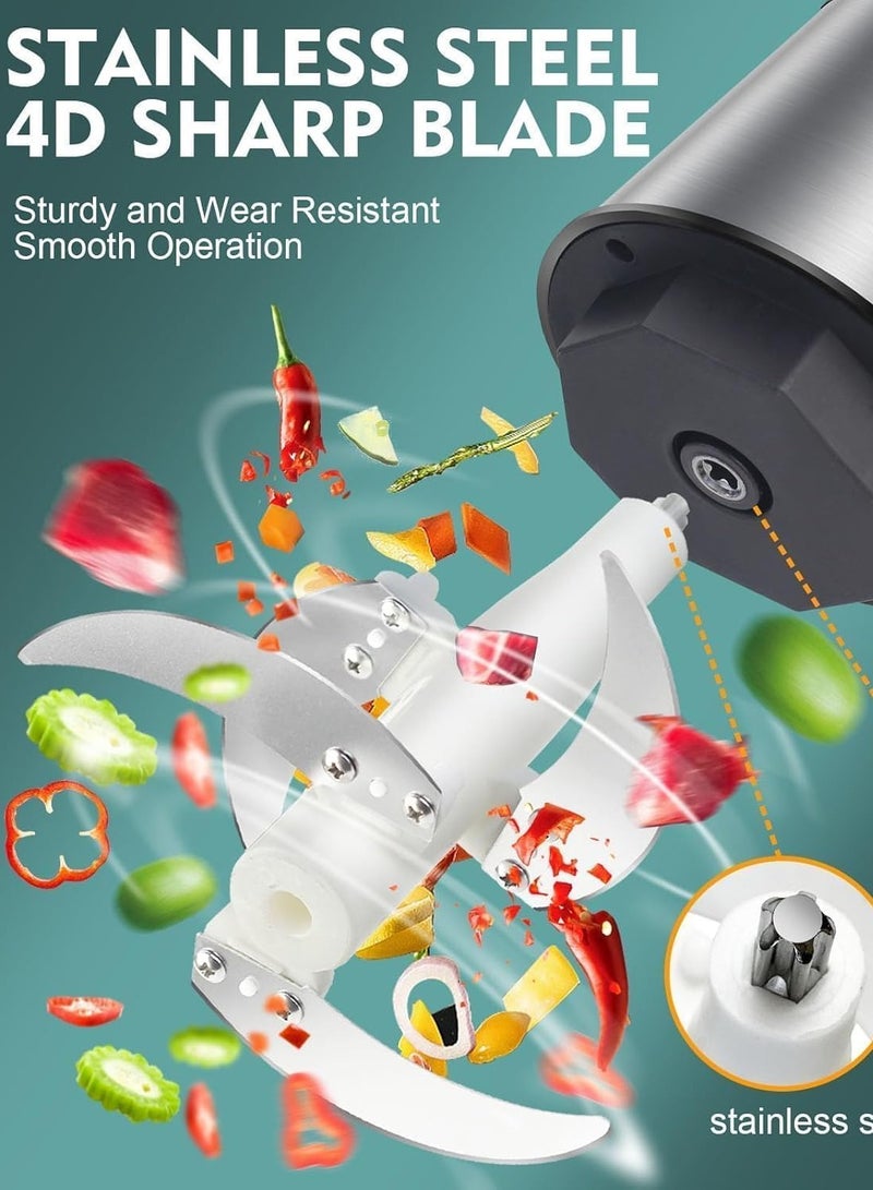 NAIECO Multi-Function food chopper,3 L Bowl, Blade,Easy to clean,Food Processor 3L Stainless Steel Meat Blender Food Chopper for Meat, Meat Mincer with Stainless Steel 4 Blades - Image 4