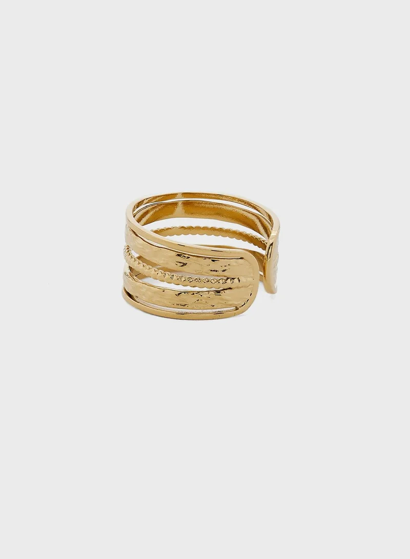 Lady Mauve Holle Layered Hammered Twist Design Ring