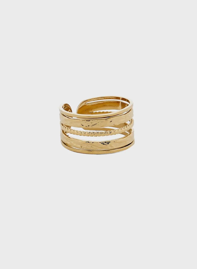 Lady Mauve Holle Layered Hammered Twist Design Ring