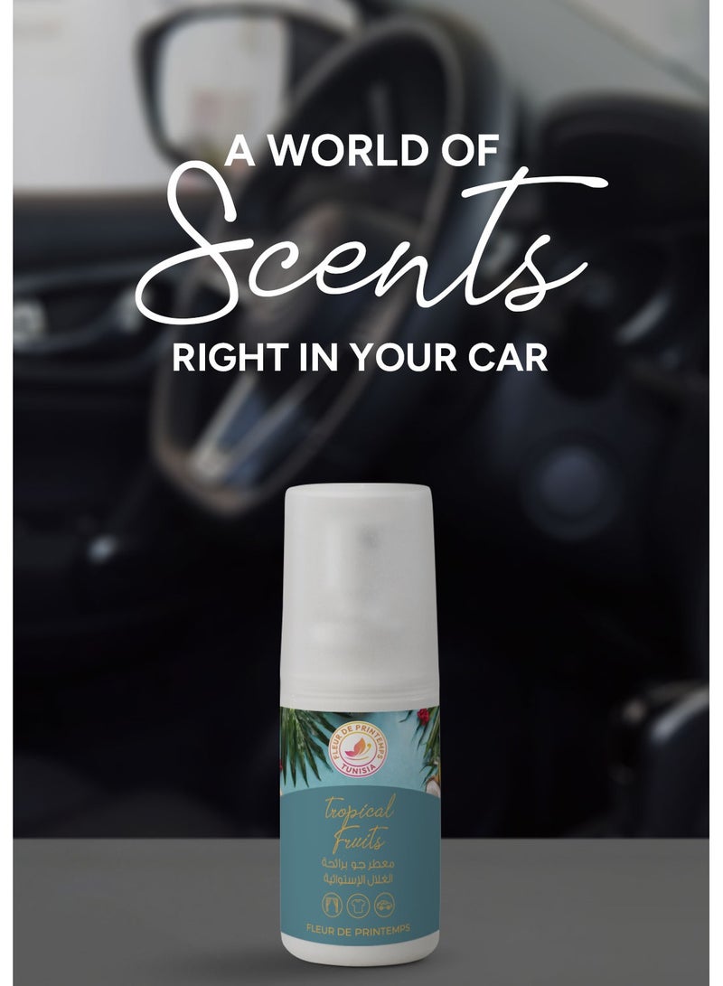 Fleur De Printemps Tropical Fruits Air Freshener Spray | 30ml | Exotic & Vibrant Scent | Gas-Free & Anti-Smoking | Ideal for Home, Car, Office - Image 2