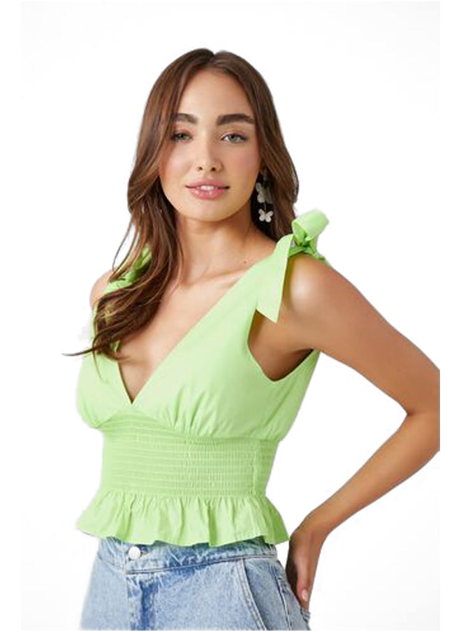 FOREVER 21 - Tie-Strap Flounce Crop Top - Image 1