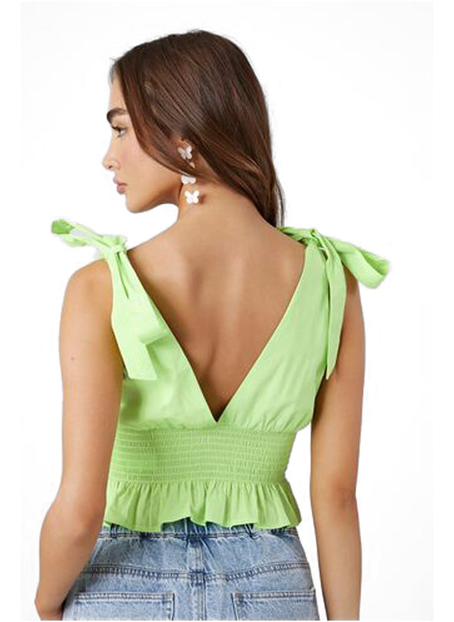 FOREVER 21 - Tie-Strap Flounce Crop Top - Image 1